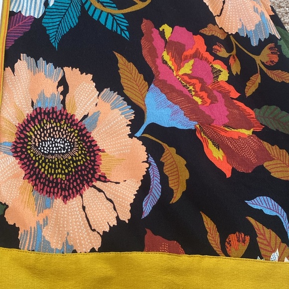 Anthropologie Maeve Botanica Tie Waist Hankerchief Hem Floral Faux Wrap Dress 0 - Picture 2 of 12